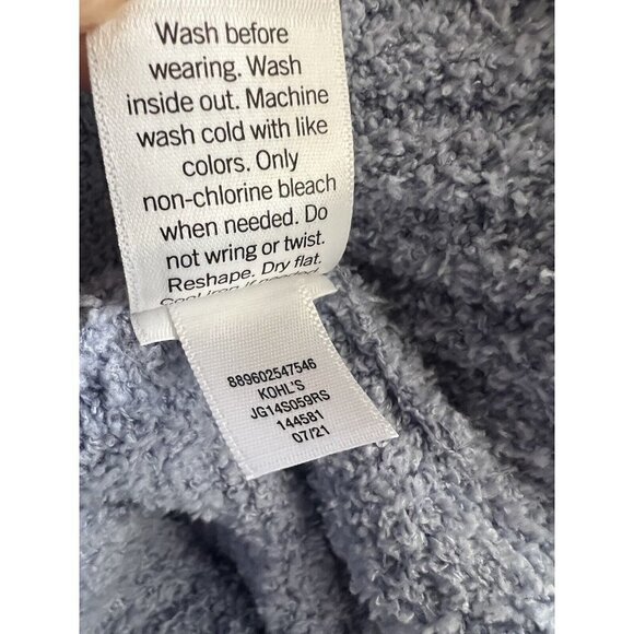 SO Womens Blue Pullover Crop V-Neck Hoodie Chunky Sweater Small Stretch New - Picture 8 of 9